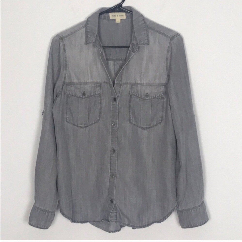Cloth & Stone grey button down w/ roll sleeves
